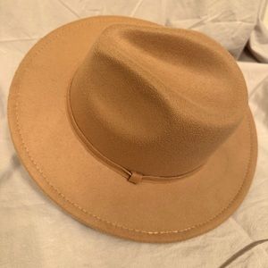 Camel Faux Brimmed Hat